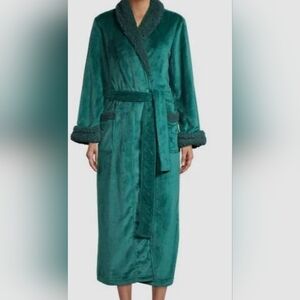 Natori Women Green Faux-Shearling Sherpa Robe/ Size XL/ NWT